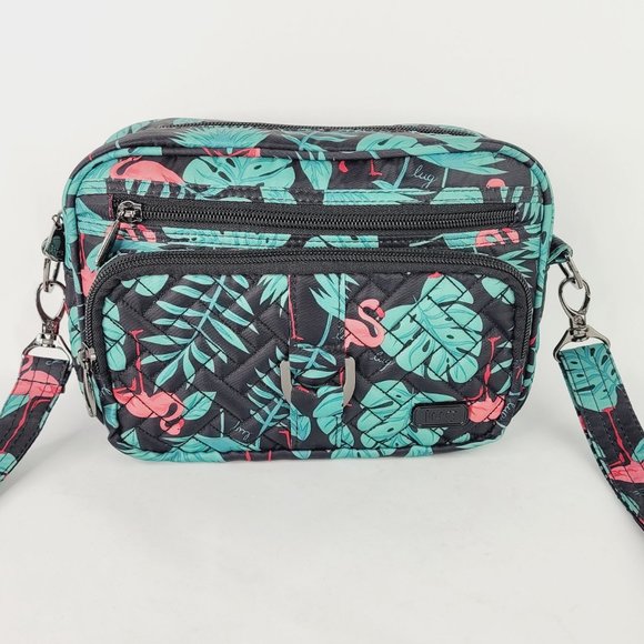 Lug Carousel Flamingo Convertible Crossbody Belt Bag Turquoise Black Pink - Picture 1 of 14